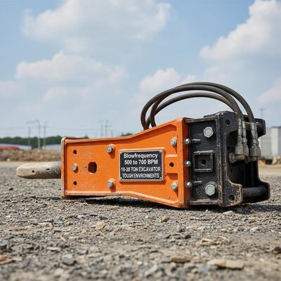Blowfrequency 500 to 700 Blows Per Minute Hydraulic Hammer Breaker Built to Fit Excavators 10 to 20 Tons Ensuring Performance in Tough Environments